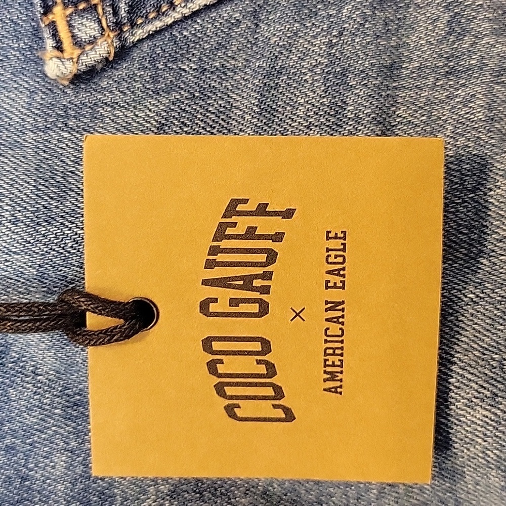 Coco Gauff x American Eagle High Rise Stretch Mini Denim Skirt Size 8/29W NWT - Picture 6 of 12